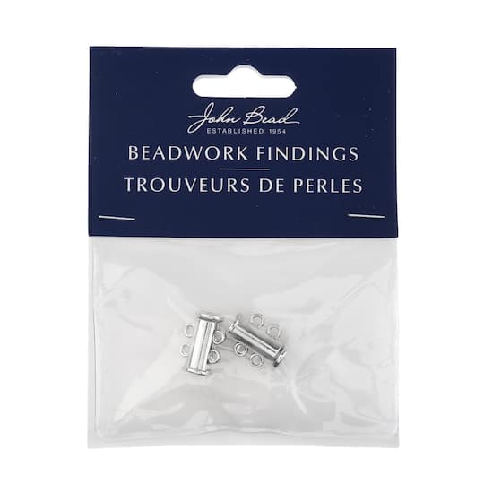 John Bead Silver Multi-Strand Tube Slide Clasps